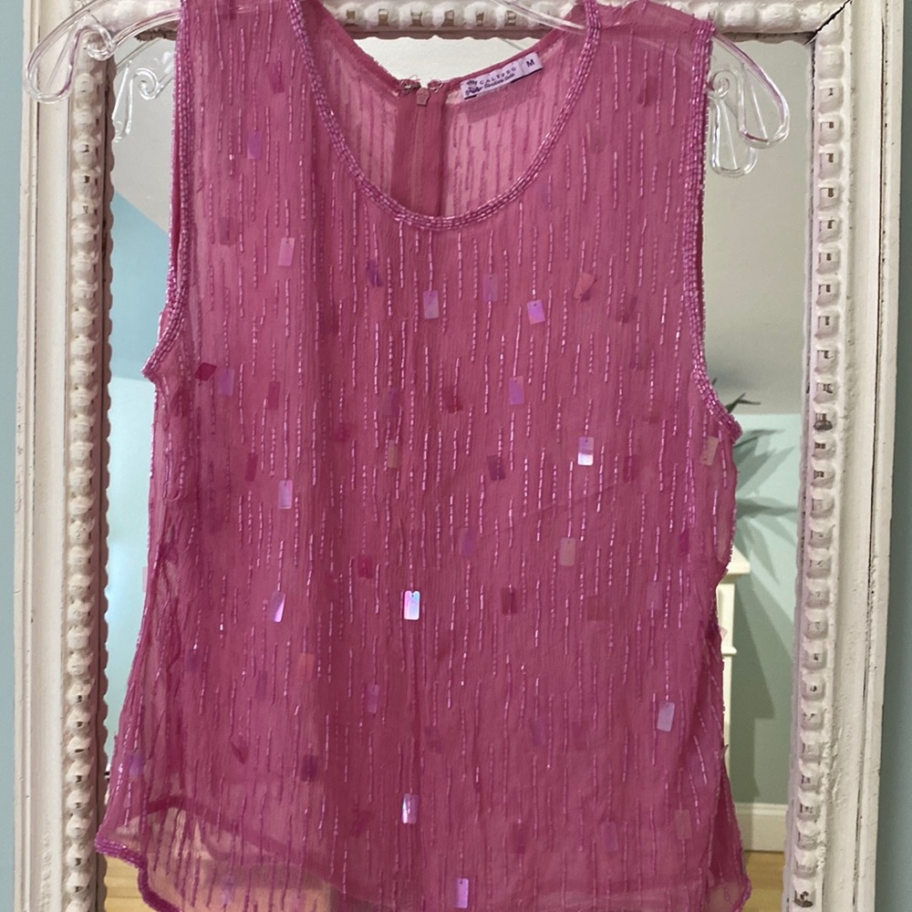 Calypso sequined sheer top